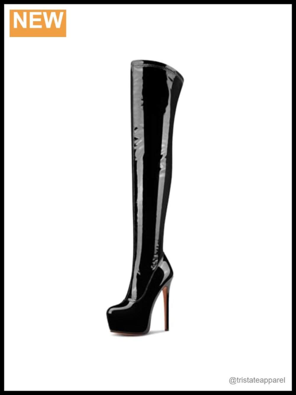 Patent Leather Over the Knee Stiletto Boots Platform Thigh High Heels 5.9 Inch